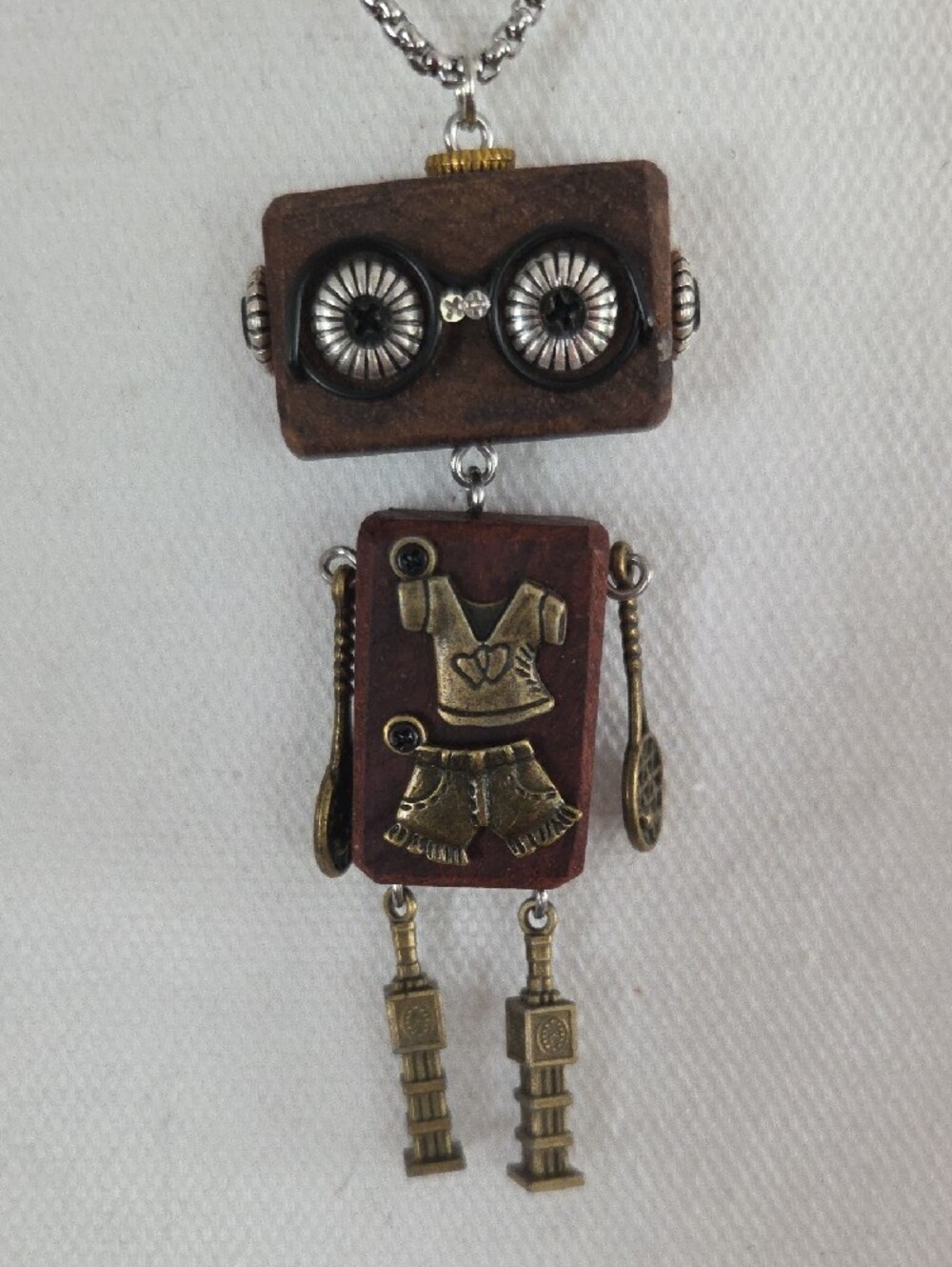 NWOT Steampunk Robot Necklace - Picture 2 of 7